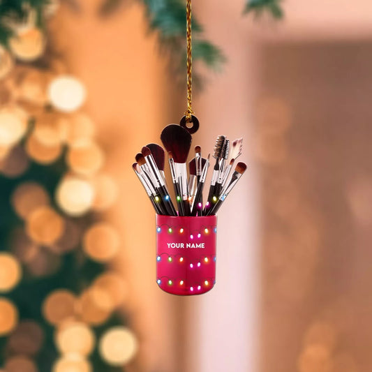 Personalized Cosmetic Christmas Ornament, Make Up Artist Xmas Ornament, Ornament Decoration, Ornament Christmas