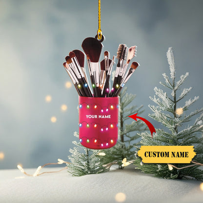Personalized Cosmetic Christmas Ornament, Make Up Artist Xmas Ornament, Ornament Decoration, Ornament Christmas
