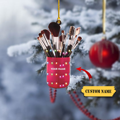 Personalized Cosmetic Christmas Ornament, Make Up Artist Xmas Ornament, Ornament Decoration, Ornament Christmas