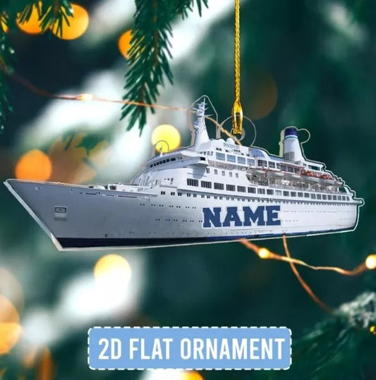 Personalized Cruise Ship Ornament,Acrylic 2D Ornament,Cruise Ship Ornament, Ornament Decoration, Ornament For Gift, Ornament Christmas