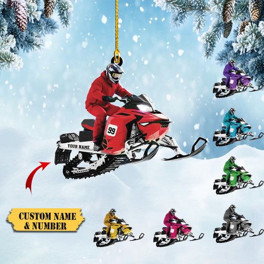 Personalized Customized Snowmobile Shoes Acrylic Christmas Ornament for Snowmobile Lovers, Ornament Decoration, Ornament For Gift, Ornament Christmas