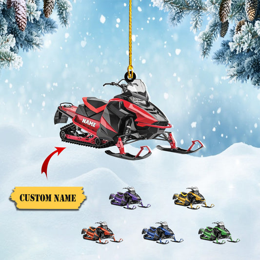 Personalized Customized Snowmobile Shoes Acrylic Christmas Ornament for Snowmobile Lovers (SM 3), Ornament Decoration, Ornament For Gift, Ornament Christmas