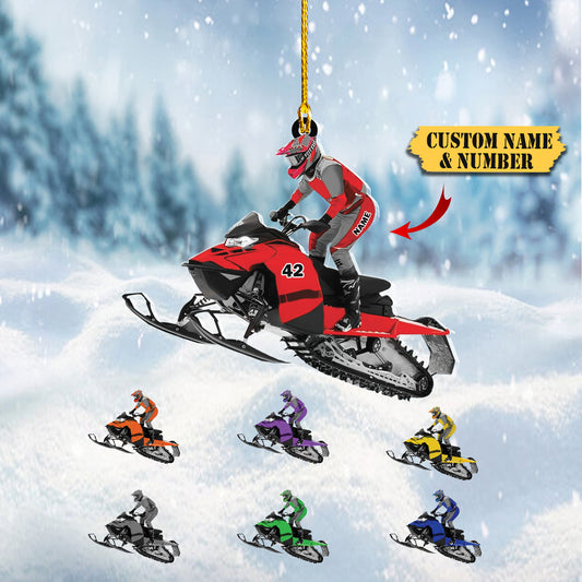Personalized Customized Snowmobile Shoes Acrylic Christmas Ornament for Snowmobile Lovers (SM 8), Ornament Decoration, Ornament For Gift, Ornament Christmas