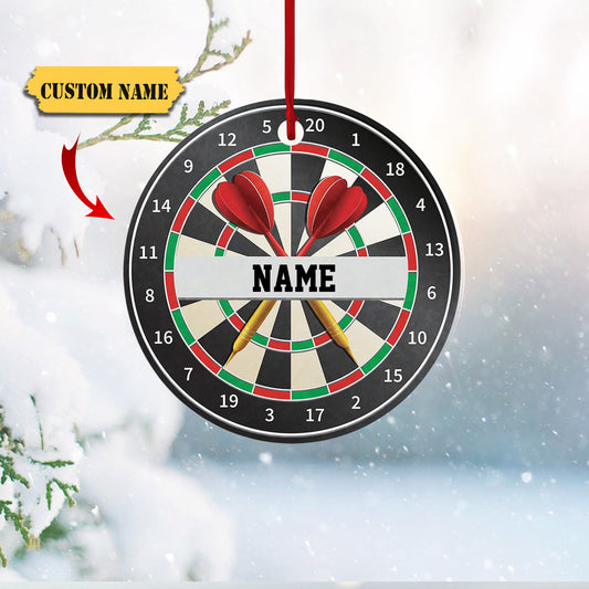 Personalized Dart Board Ornament, Custom Dart Board Christmas Ornament for Christmas Tree 2024, Dart Board Hanging Christmas Tree Decoration, Ornament Decoration, Ornament For Gift, Ornament Christmas