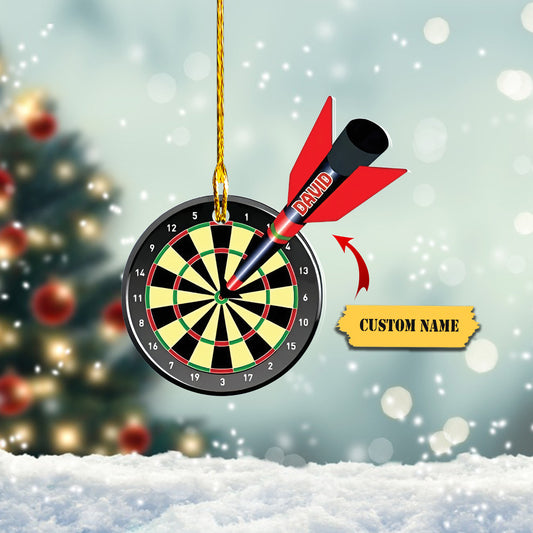 Personalized Dart Ornament, Custom Shaped Acrylic Dart Christmas Ornament, Gift for Dart Lovers, Ornament Decoration, Ornament For Gift, Ornament Christmas