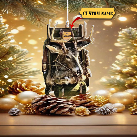 Personalized Deer Hunting Ornament for Christmas, Acrylic Ornament for Father, Ornament Decoration, Ornament For Gift, Ornament Christmas