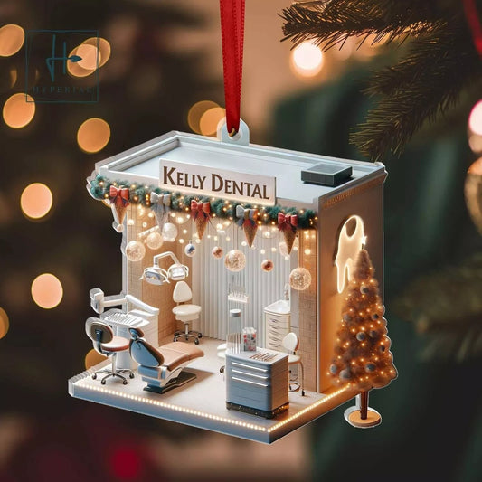 Personalized Dental 2D Flat Printed Acrylic Ornament Not 3D, Dentist Christmas, Ornament Decoration, Ornament For Gift, Ornament Christmas