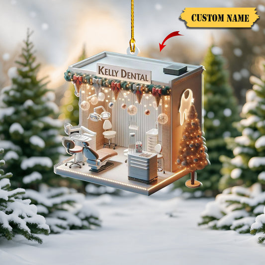 Personalized Dental 2D Flat Printed Acrylic Ornament Not 3D, Dentist Christmas, Ornament Decoration, Ornament For Gift, Ornament Christmas