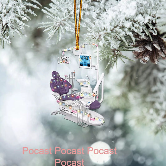 Personalized Dentist Chair Ornament Christmas Dentist Gift Ornament Dentist Ha, Ornament Decoration, Ornament For Gift, Ornament Christmas