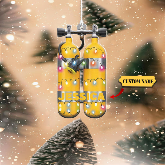 Personalized Diving Tank Ornament, Scuba Diving Ornament, Scuba Diver Ornament, Ornament Decoration, Ornament For Gift, Ornament Christmas