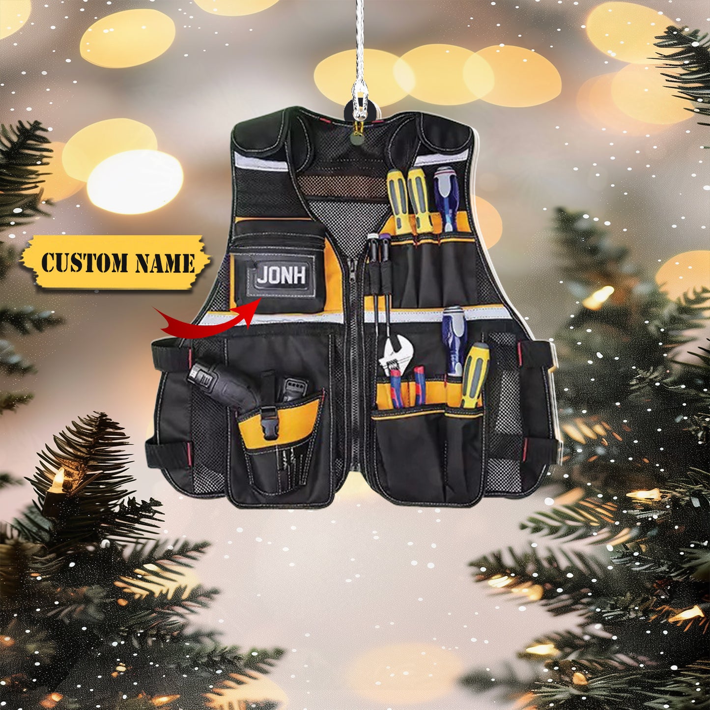 Personalized Electrical Christmas Ornament, Journeyman Lineman Xmas Ornament, Ornament For Him, Gift For Him, Ornament Christmas