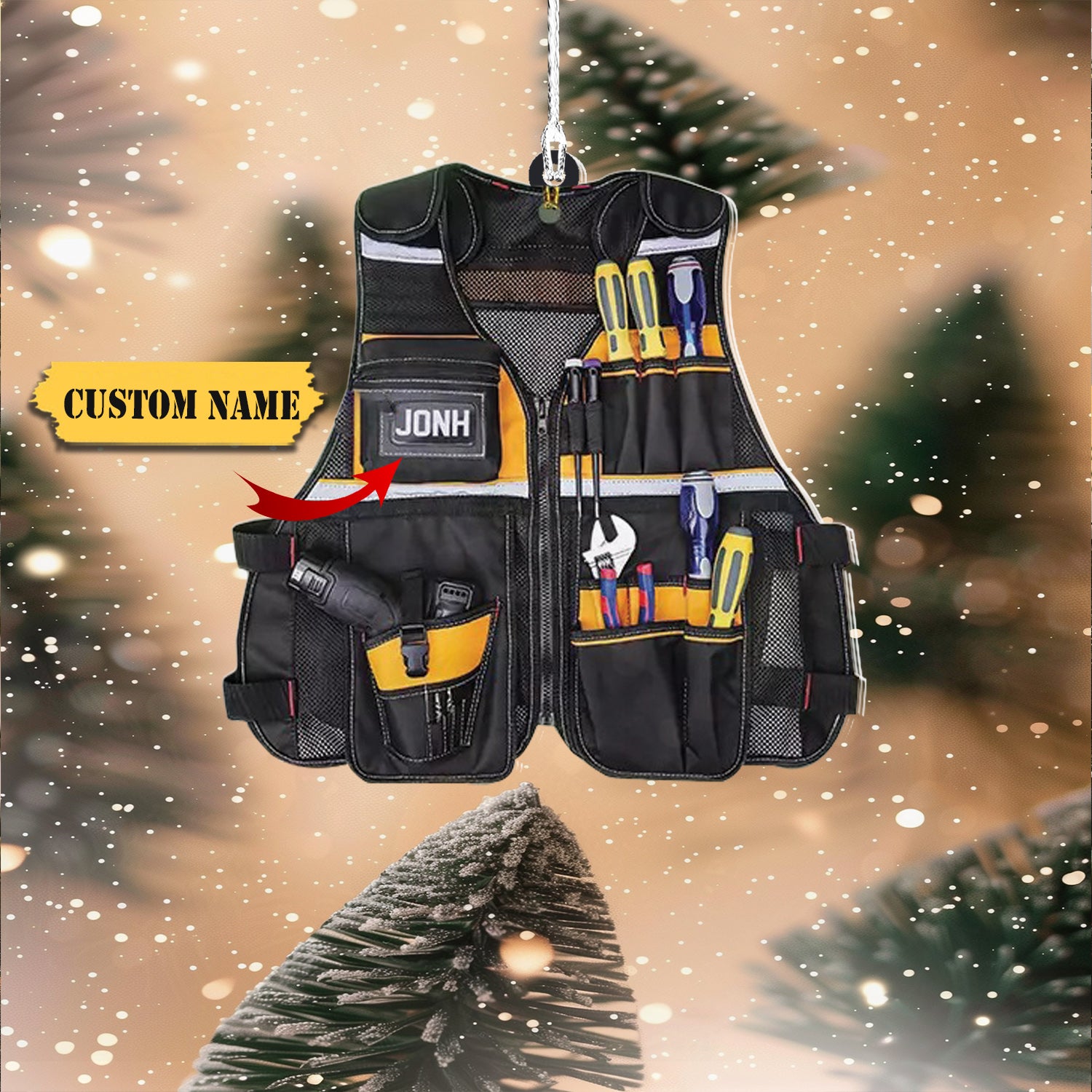 Personalized Electrical Christmas Ornament, Journeyman Lineman Xmas Ornament, Ornament For Him, Gift For Him, Ornament Christmas