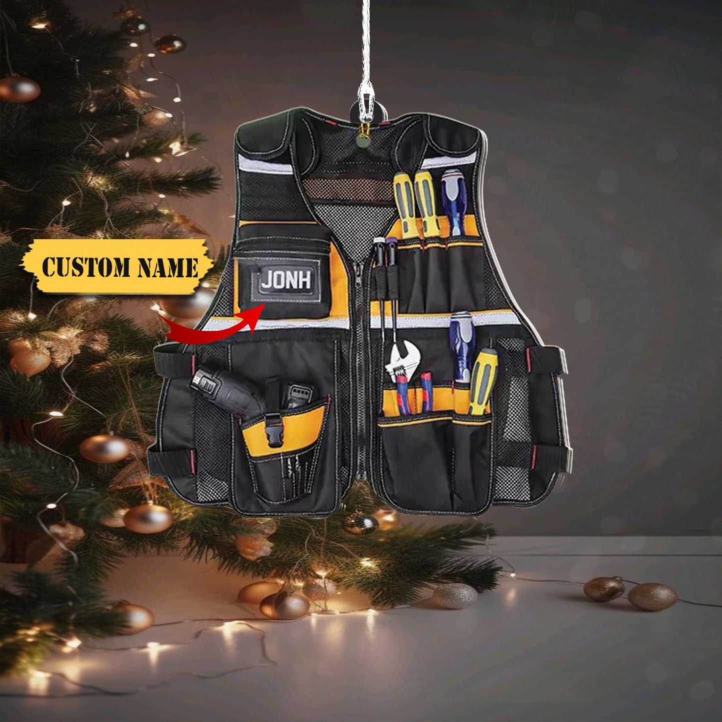 Personalized Electrical Christmas Ornament, Journeyman Lineman Xmas Ornament, Ornament For Him, Gift For Him, Ornament Christmas