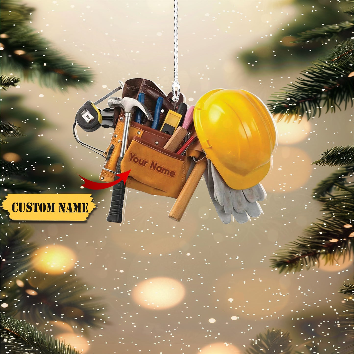 Personalized Electrician Ornament Electrician Tool Bag Outfit Christmas Ornamen, Ornament For Him, Gift For Him, Ornament Christmas