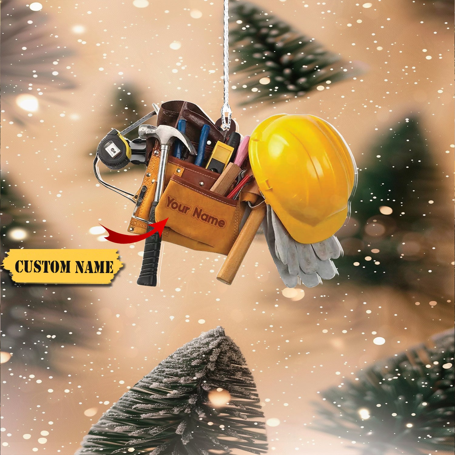 Personalized Electrician Ornament Electrician Tool Bag Outfit Christmas Ornamen, Ornament For Him, Gift For Him, Ornament Christmas