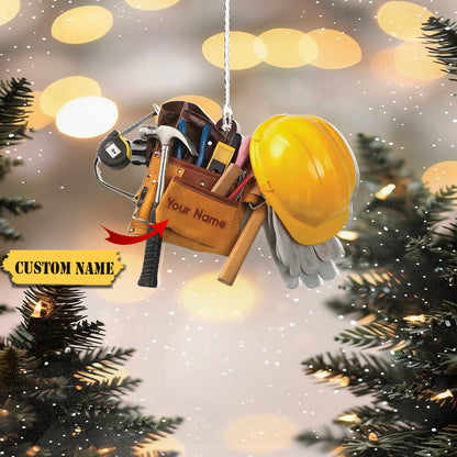 Personalized Electrician Ornament Electrician Tool Bag Outfit Christmas Ornamen, Ornament For Him, Gift For Him, Ornament Christmas
