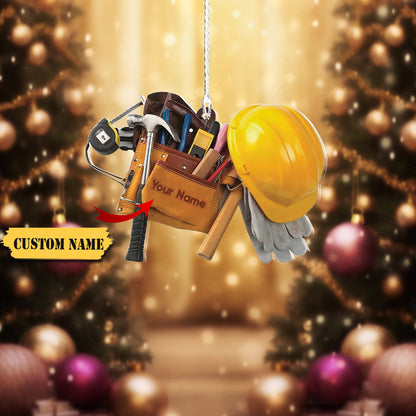 Personalized Electrician Ornament Electrician Tool Bag Outfit Christmas Ornamen, Ornament For Him, Gift For Him, Ornament Christmas