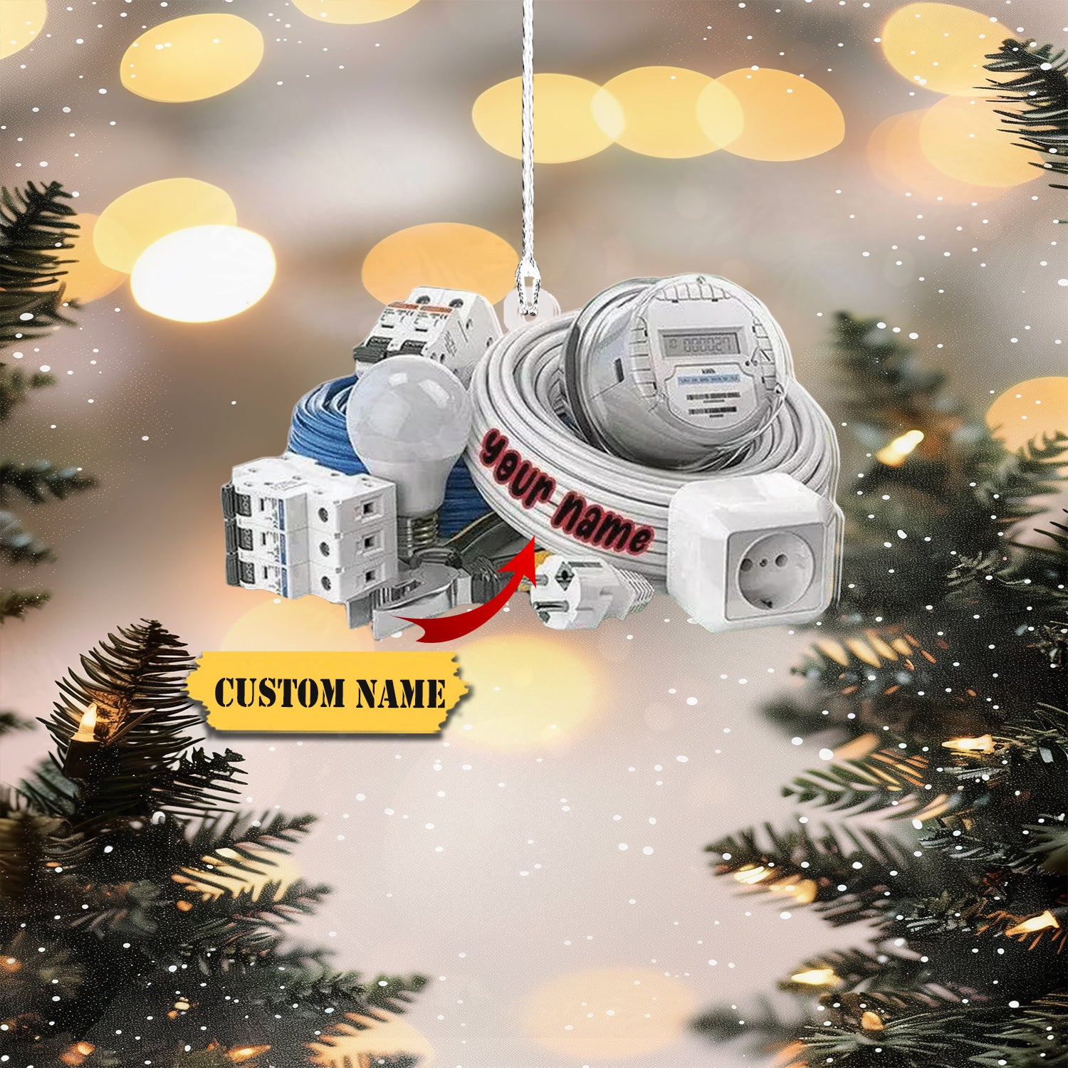 Personalized Electrician Tool Box Christmas Ornament Tool Box Ornament Electri, Ornament For Him, Gift For Him, Ornament Christmas