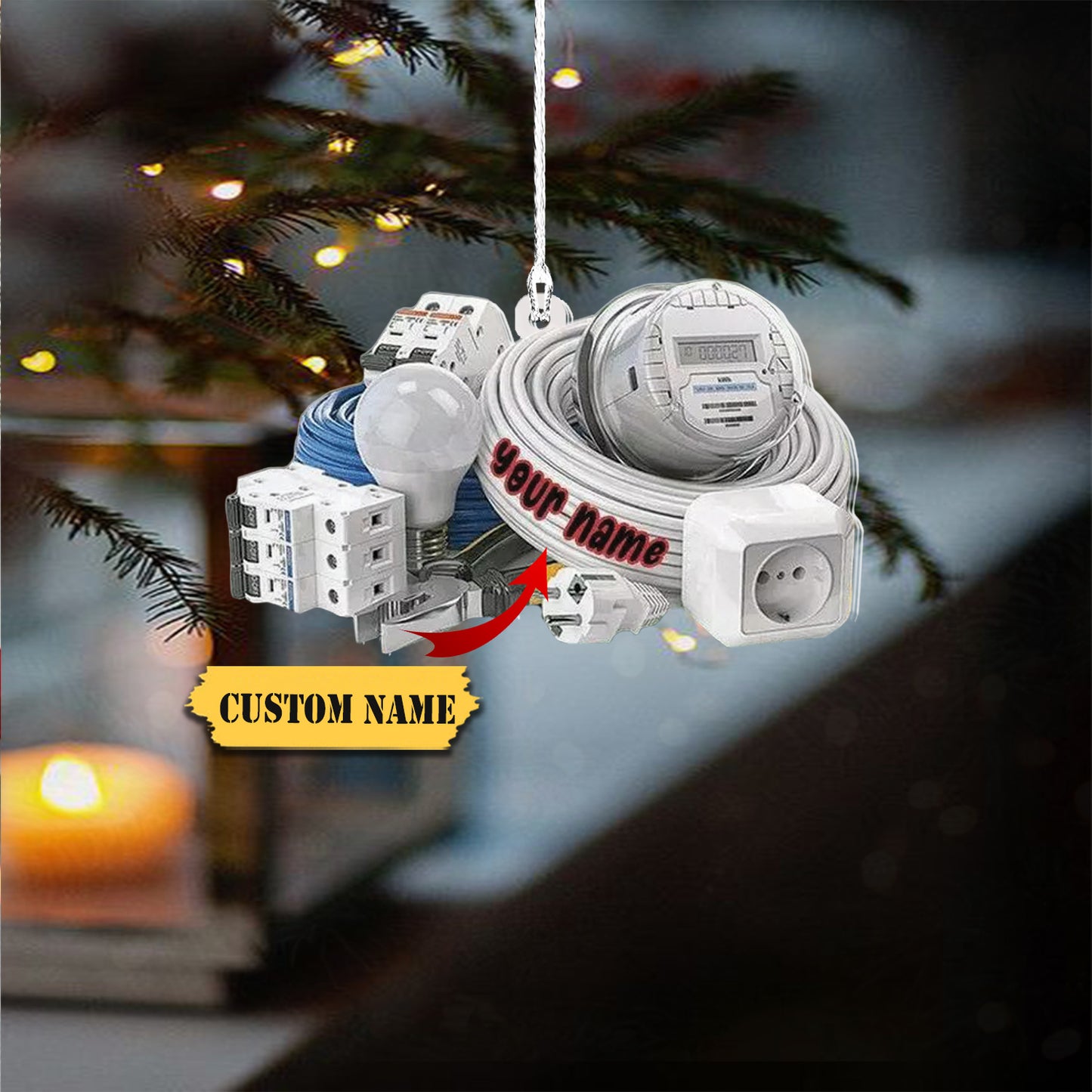 Personalized Electrician Tool Box Christmas Ornament Tool Box Ornament Electri, Ornament For Him, Gift For Him, Ornament Christmas