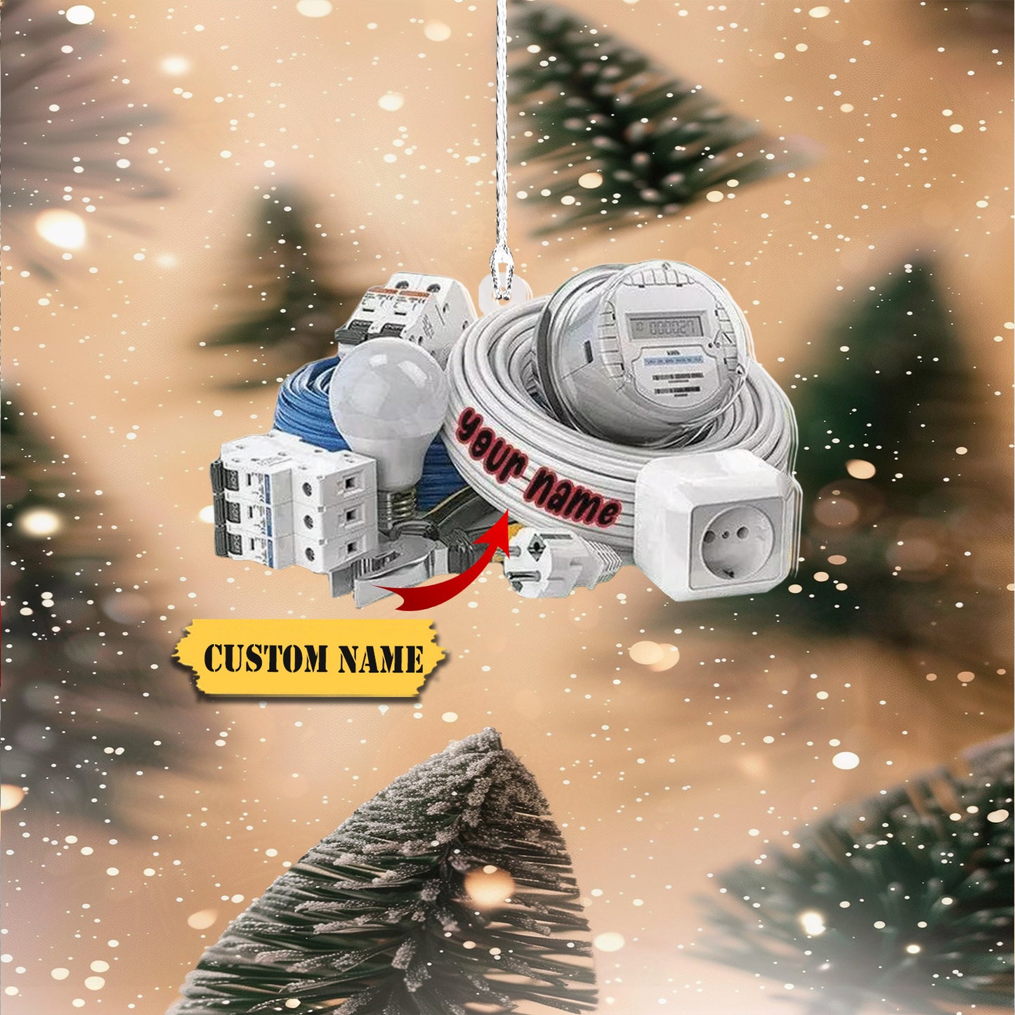Personalized Electrician Tool Box Christmas Ornament Tool Box Ornament Electri, Ornament For Him, Gift For Him, Ornament Christmas