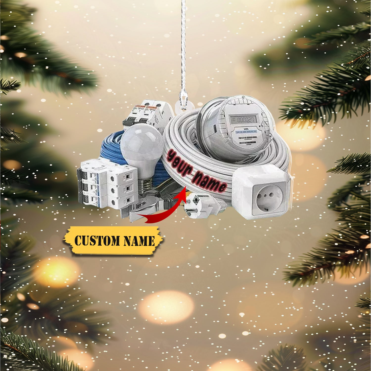 Personalized Electrician Tool Box Christmas Ornament Tool Box Ornament Electri, Ornament For Him, Gift For Him, Ornament Christmas