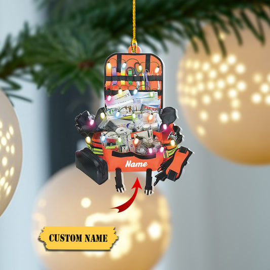 Personalized EMT EMS Bag Christmas Light Ornament, Custom Car Ornament, Ornament Decoration, Ornament For Gift, Ornament Christmas