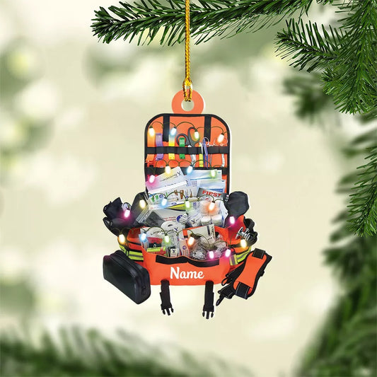 Personalized EMT EMS Bag Christmas Light Ornament, Custom Car Ornament, Ornament Decoration, Ornament For Gift, Ornament Christmas