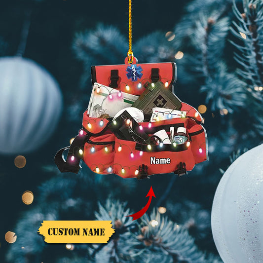 Personalized EMT EMS Bag Christmas Ornament, Emergency Paramedic Xmas Ornament, Ornament Decoration, Ornament For Gift, Ornament Christmas