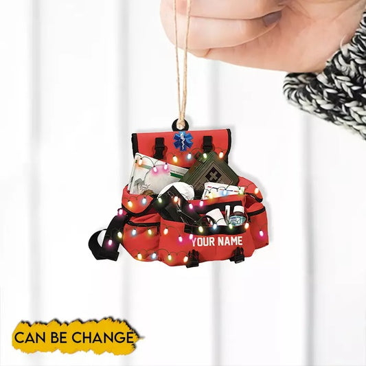 Personalized EMT EMS Bag Christmas Ornament, Emergency Paramedic Xmas Ornament, Ornament Decoration, Ornament For Gift, Ornament Christmas