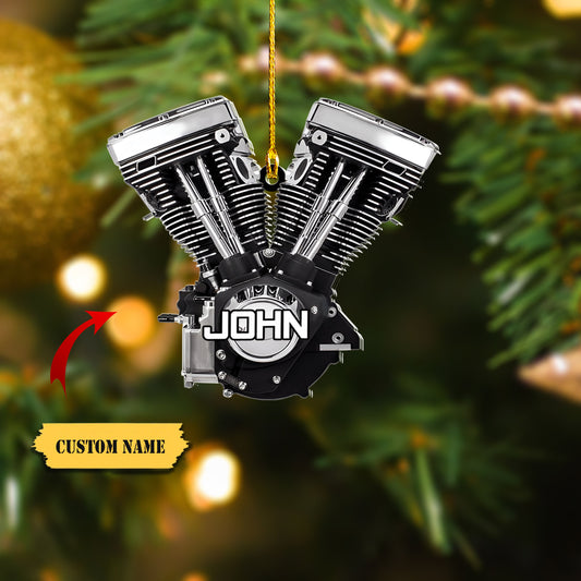 Personalized Evolution Engine Motorcycle Christmas Ornaments, 2D Flat Ornament for Motorcycle Lover, Ornament Decoration, Ornament For Gift, Ornament Christmas