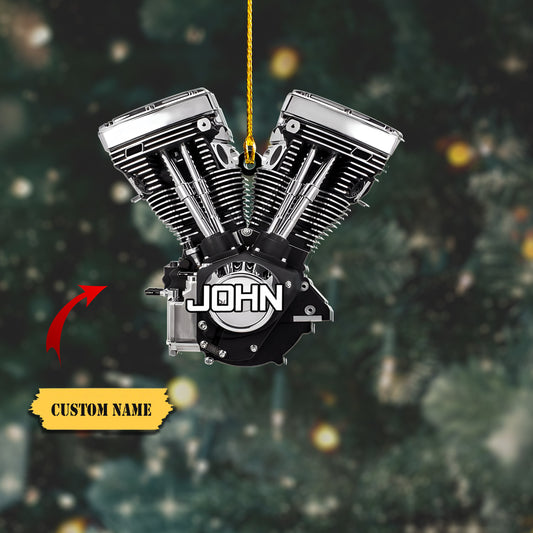 Personalized Evolution Engine Motorcycle Christmas Ornaments, 2D Flat Ornament for Motorcycle Lover, Ornament Decoration, Ornament For Gift, Ornament Christmas