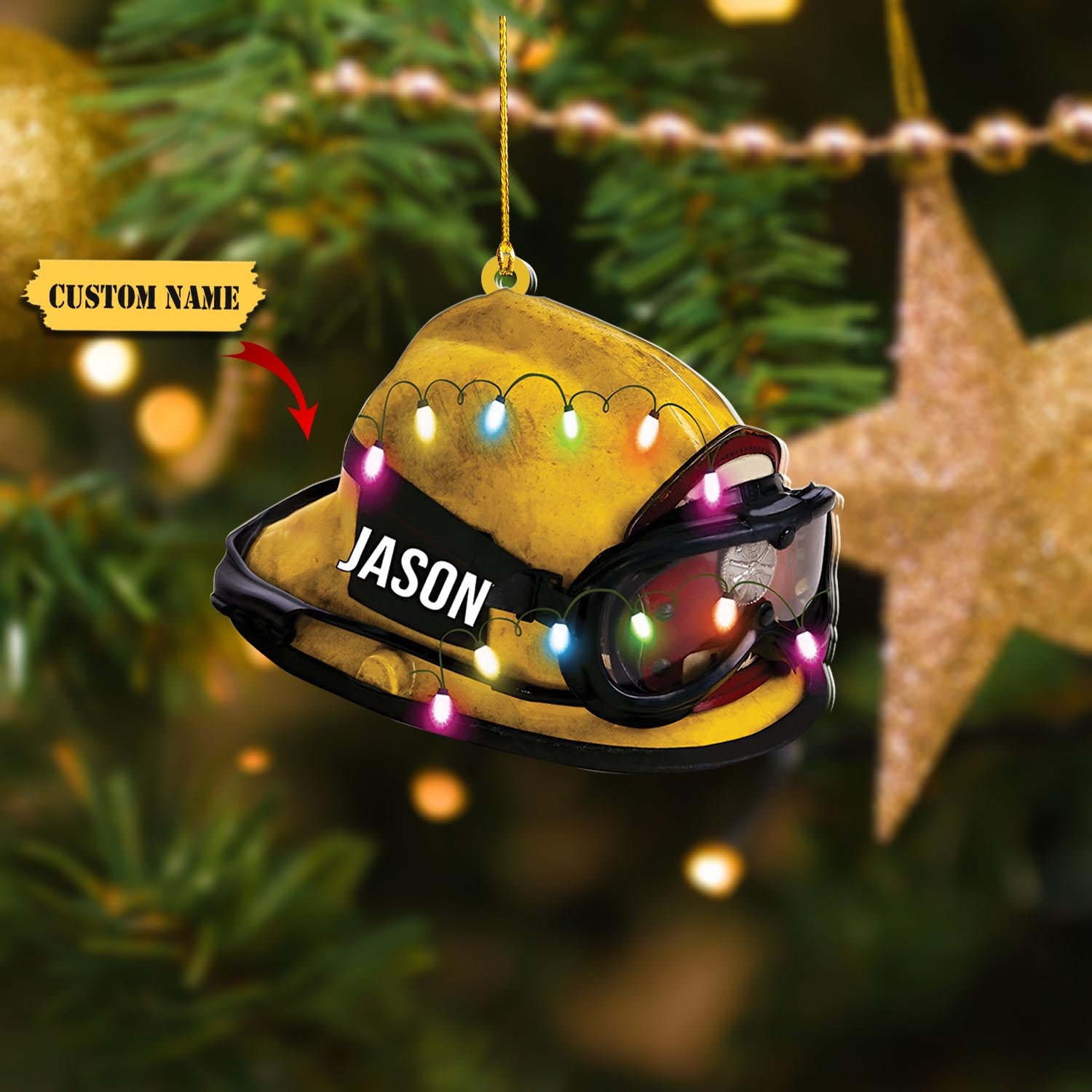 Personalized Firefighter Helmets Christmas Ornaments, Pride Firefighter, Firefighter Christmas Gift, Ornament Decoration, Ornament Christmas