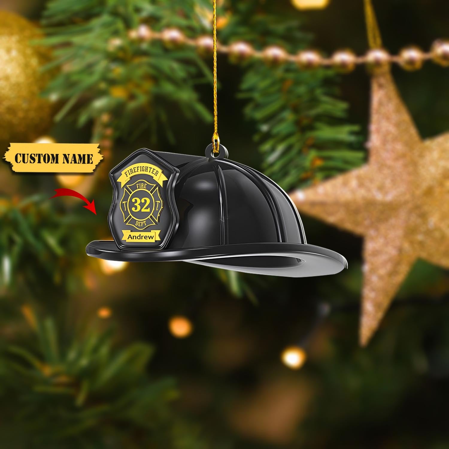Personalized Firefighter Helmets Christmas Ornaments, Pride Firefighter, Firefighter Christmas Gift, Ornament Decoration, Ornament Christmas