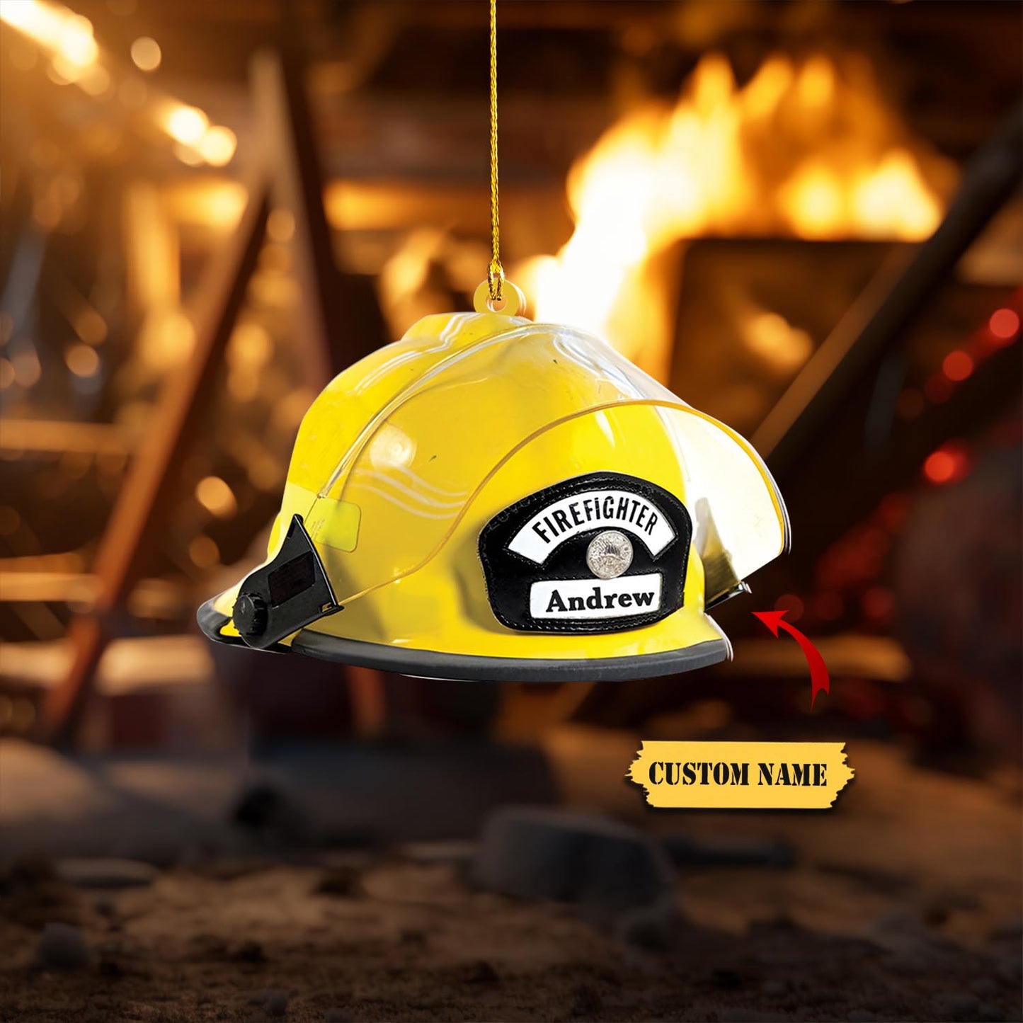 Personalized Firefighter Helmets Christmas Ornaments, Pride Firefighter, Firefighter Christmas Gift, Ornament Decoration, Ornament Christmas