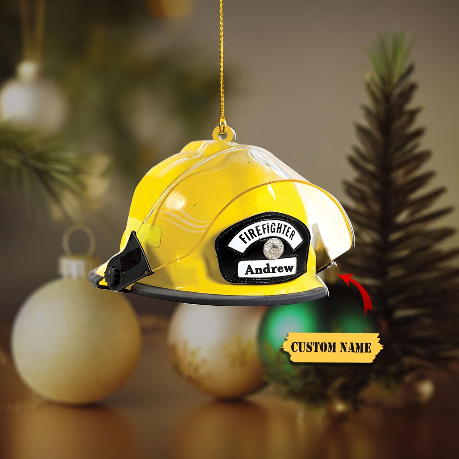 Personalized Firefighter Helmets Christmas Ornaments, Pride Firefighter, Firefighter Christmas Gift, Ornament Decoration, Ornament Christmas
