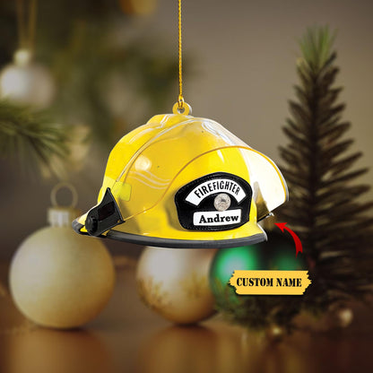 Personalized Firefighter Helmets Christmas Ornaments, Pride Firefighter, Firefighter Christmas Gift, Ornament Decoration, Ornament Christmas