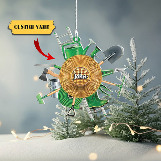 Personalized Gardening Christmas Ornament, Planting Gardener Xmas Ornament 345345, Ornament Decoration, Ornament For Gift, Ornament Christmas