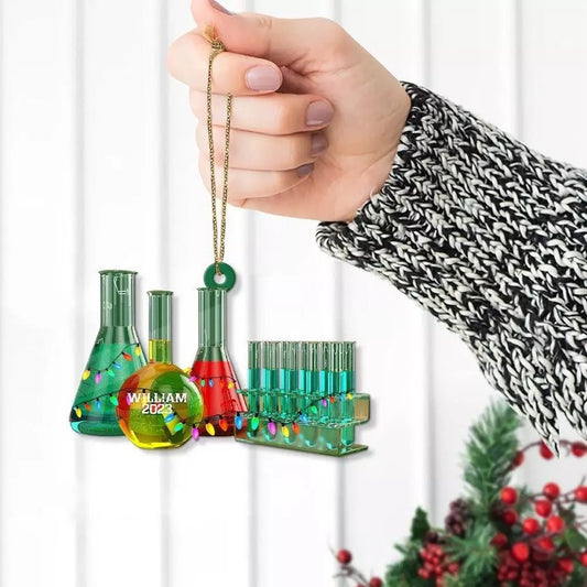 Personalized Glass Chemistry Christmas Ornament 2D Flat Acrylic Orrnament54564, Ornament Decoration, Ornament For Gift, Ornament Christmas