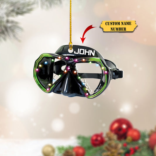 Personalized Goggles Multicolor Shaped Acrylic Ornaments, Christmas Gift for Scuba Diver, Ornament Decoration, Ornament For Gift, Ornament Christmas