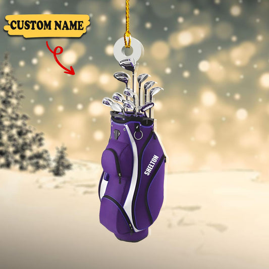 Personalized Golf Bag Christmas acrylic Ornament Printed, Ornament Decoration, Ornament For Gift, Ornament Christmas
