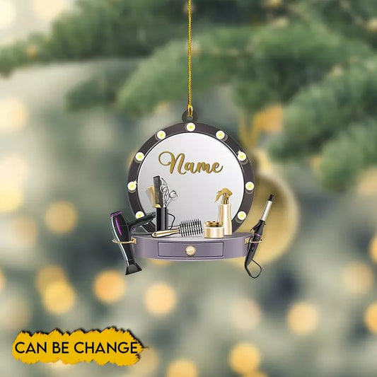 Personalized Hairstylist Christmas Ornament, Hairdresser Barber Xmas Ornament 3, Ornament Decoration, Ornament Christmas