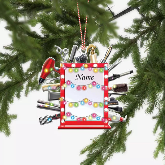 Personalized Hairstylist Christmas Ornament, Hairdresser Barber Xmas Ornament 4, Ornament Decoration, Ornament Christmas