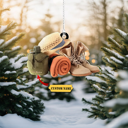 Personalized Hiking Bag Christmas Ornament Camping Lover Gift Hiking Lover Orn, Ornament Decoration, Ornament For Gift, Ornament Christmas