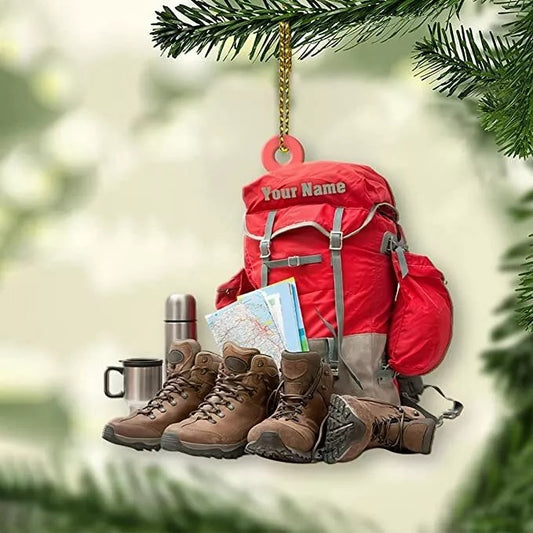 Personalized Hiking Bag Ornaments, Hiking Bag Christmas Ornament, Camping Lover4565466, Ornament Decoration, Ornament For Gift, Ornament Christmas