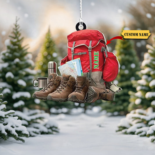 Personalized Hiking Bag Ornaments, Hiking Bag Christmas Ornament, Camping Lover4565466, Ornament Decoration, Ornament For Gift, Ornament Christmas