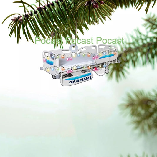 Personalized Hospital Bed Christmas Car Ornament Doctor Nurse Christmas Gift De, Ornament Decoration, Ornament For Gift, Ornament Christmas