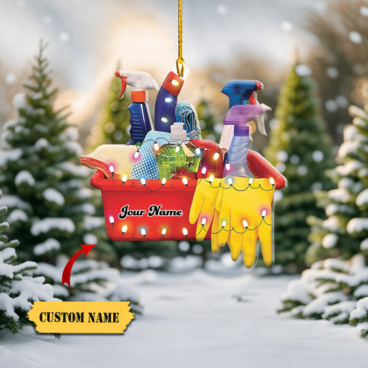 Personalized Housekeeping Christmas Ornament, Housekeeping Keepsake, Janitor Cleaning Lady Ornament,Cleaning Service Christmas Ornament324, Ornament Decoration, Ornament For Gift, Ornament Christmas