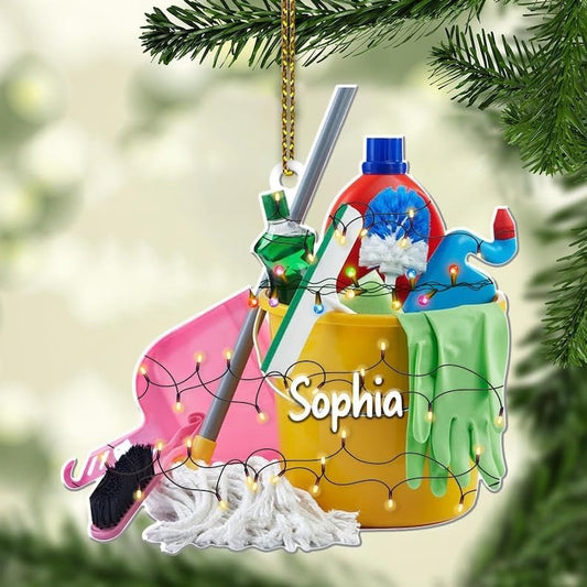 Personalized Housekeeping Christmas Ornament, Housekeeping Keepsake, Janitor Cleaning Lady Ornament,Cleaning Service Christmas Ornament454, Ornament Decoration, Ornament For Gift, Ornament Christmas