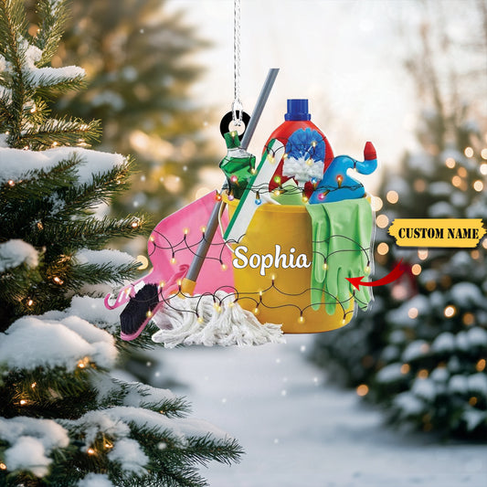 Personalized Housekeeping Christmas Ornament, Housekeeping Keepsake, Janitor Cleaning Lady Ornament,Cleaning Service Christmas Ornament454, Ornament Decoration, Ornament For Gift, Ornament Christmas