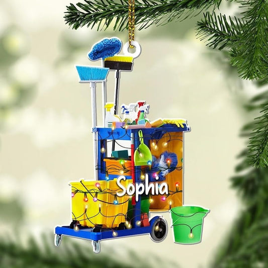 Personalized Housekeeping Christmas Ornament, Housekeeping Keepsake, Janitor Cleaning Lady Ornament,Cleaning Service Christmas Ornament4545, Ornament Decoration, Ornament For Gift, Ornament Christmas